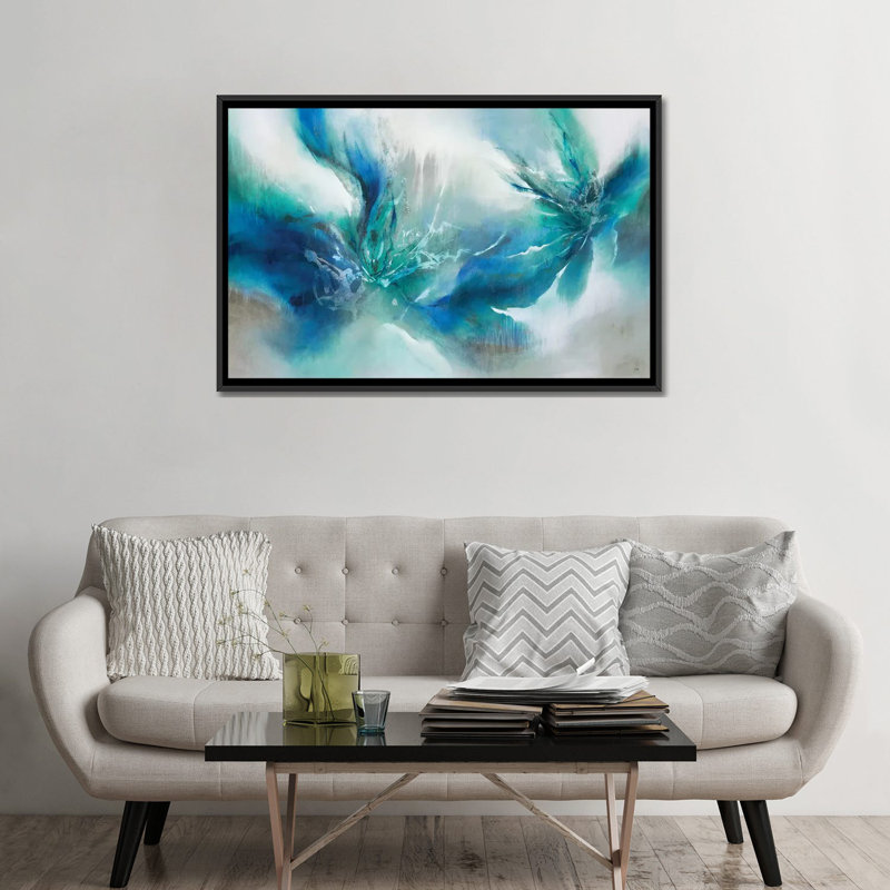 Allure Flickers II par K. Nari - reproduction d'art, Pas de tapis, Toile avec cadre noir, H 32 po x l 48 po x 1,5 po