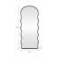 Modern Curvy Edged Metal Framed Wall Mirror for Vanity Table Display - Decorative Large Mirror for Bathroom or Bedroom Use - 55", Black