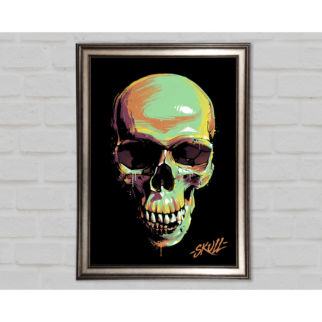 Pop Art Totenkopf - Einzelner Bilderrahmen Kunstdrucke