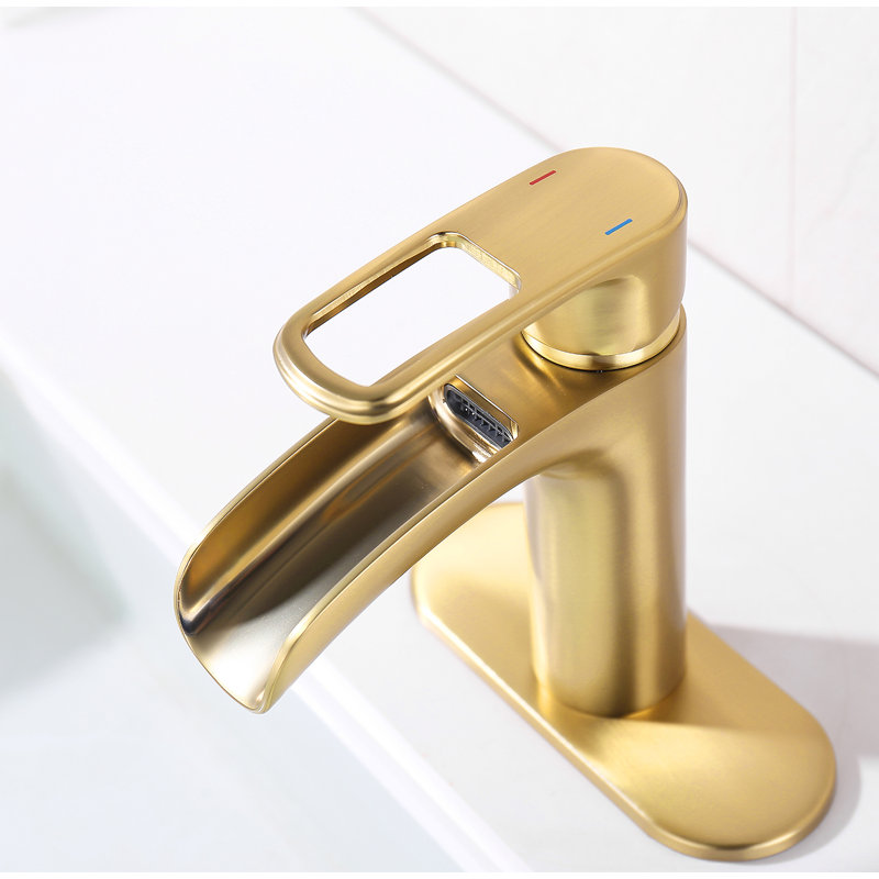 Single-Hole Single-handle Bathroom Faucet, Brushed Golden