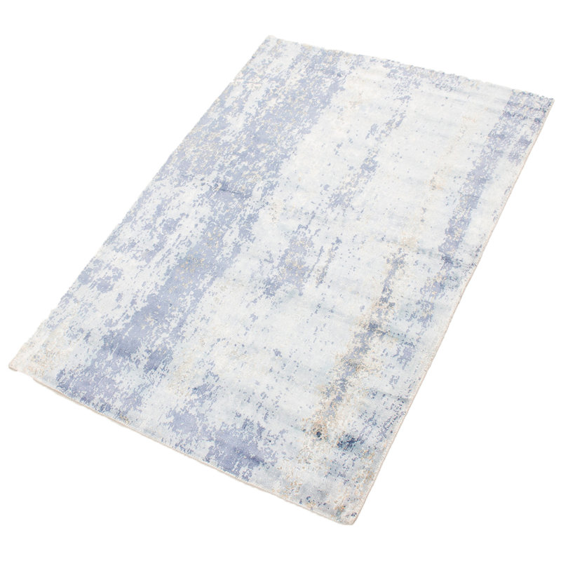 Loren One-of-a-Kind 5'3" X 7'7" 2010s Viscose Area Rug in Light Blue