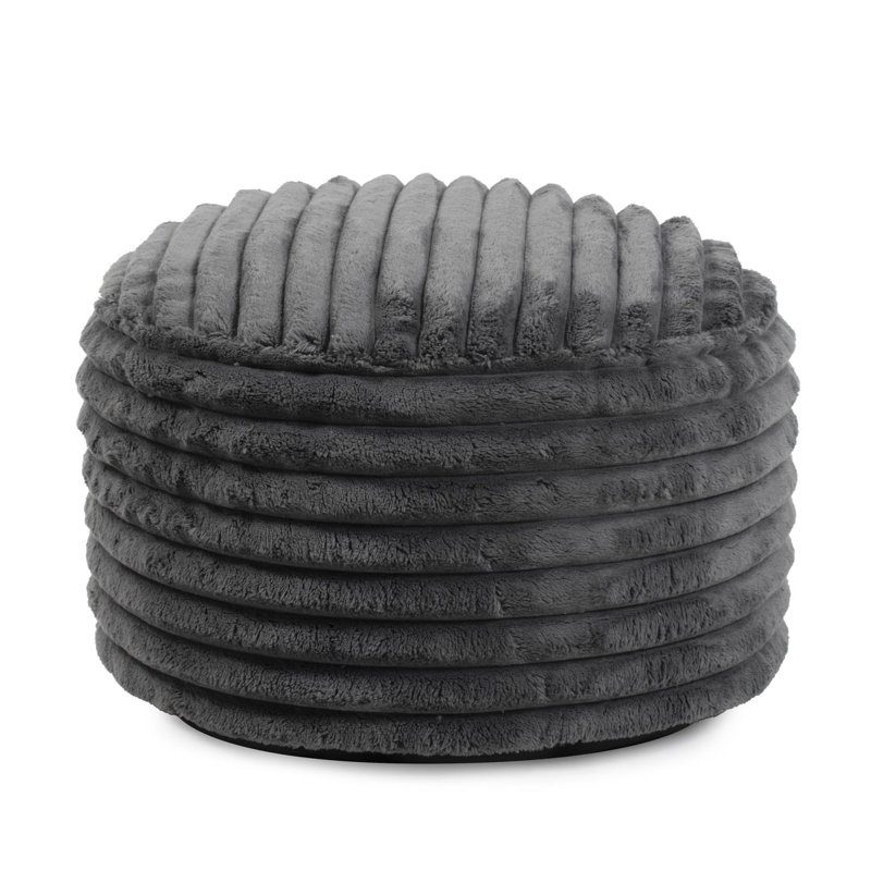 Camiya Short Pouf Shar Pei, Gray Polyester