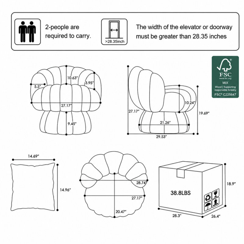Fauteuil de coiffeuse rembourré pivotant, Velours gris velours