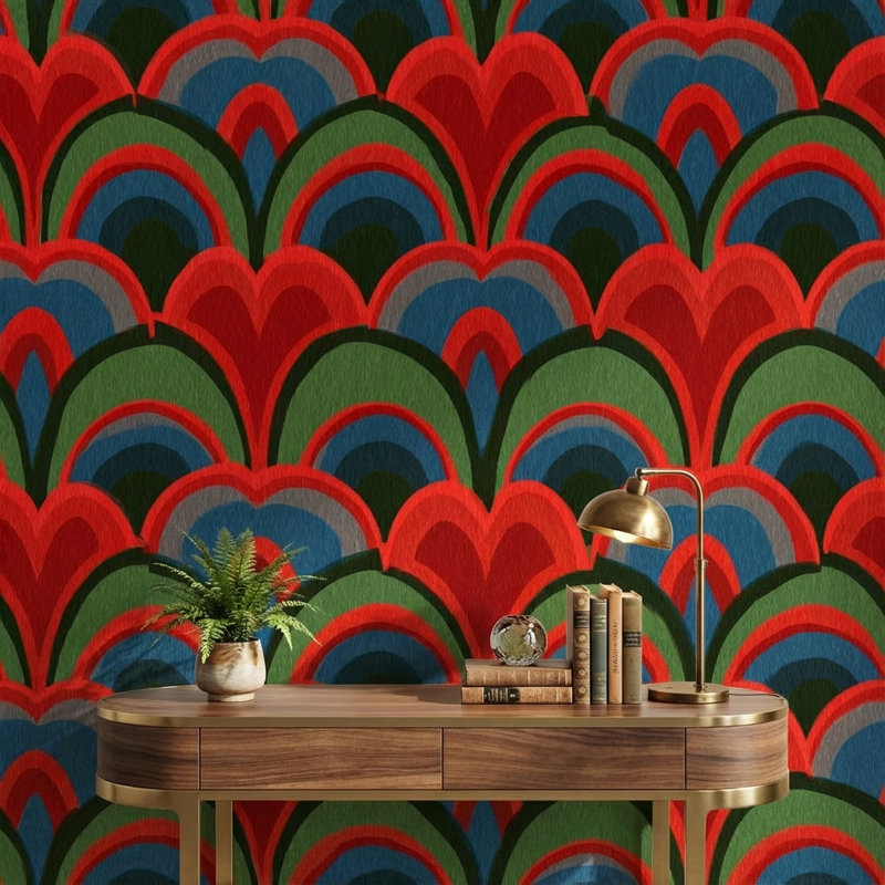 Papier peint à motif géométrique