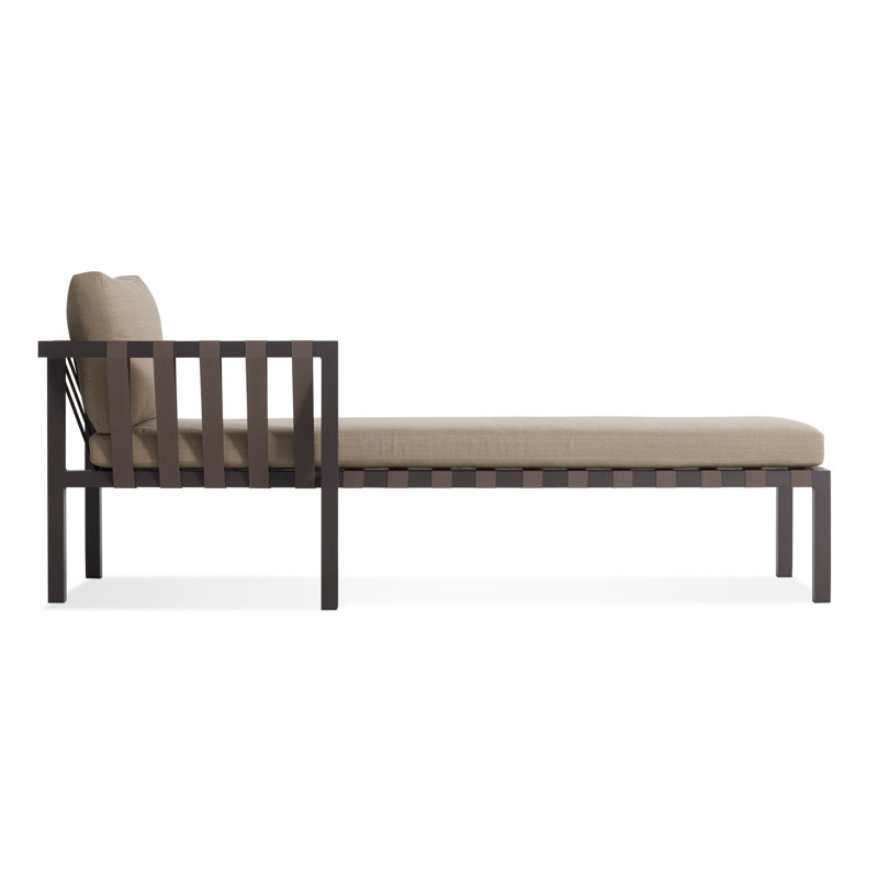 Jibe Left Arm Chaise, Sunbrella Taupe, Carbon
