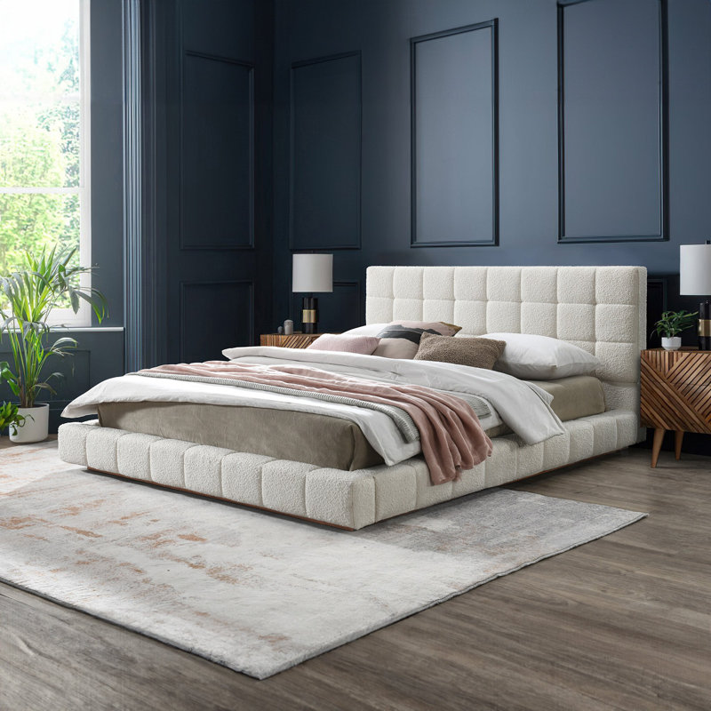 Hudson Ivory Boucle Bed, King