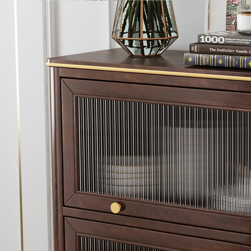 Buffet en bois massif noisette + verre