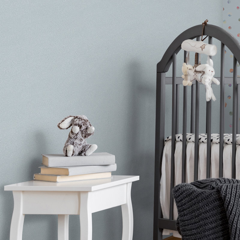 Great Kids Collection Smooth Glitter Mini Dots Wallpaper Roll, Light Blue