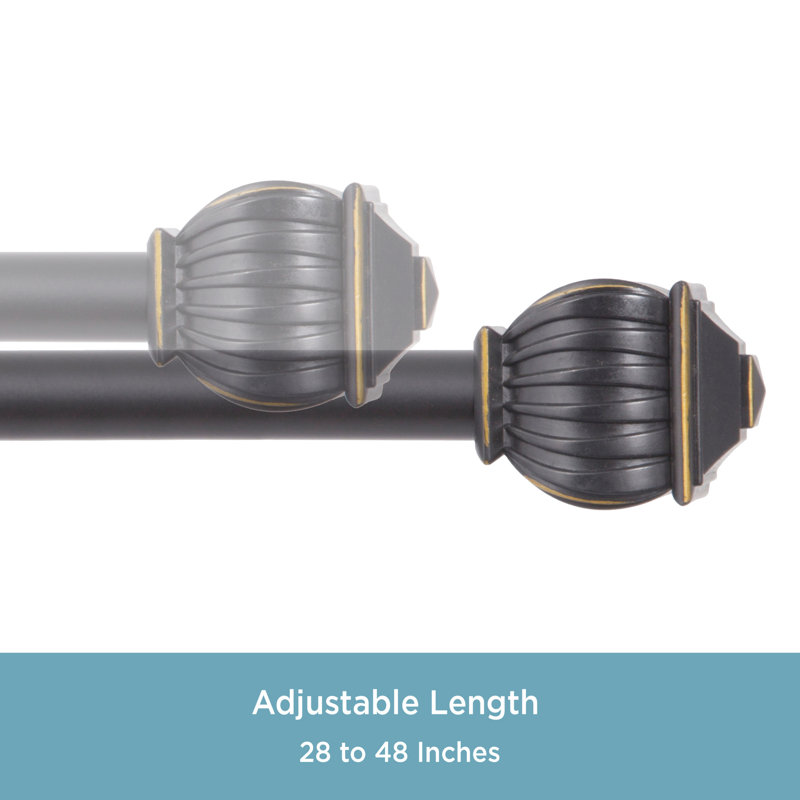 Kenney Oil Rubbed Bronze Adjustable Curtain Rod, 28-48 inches