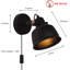 Lampe murale moderne avec cordon de lecture et interrupteur, noir