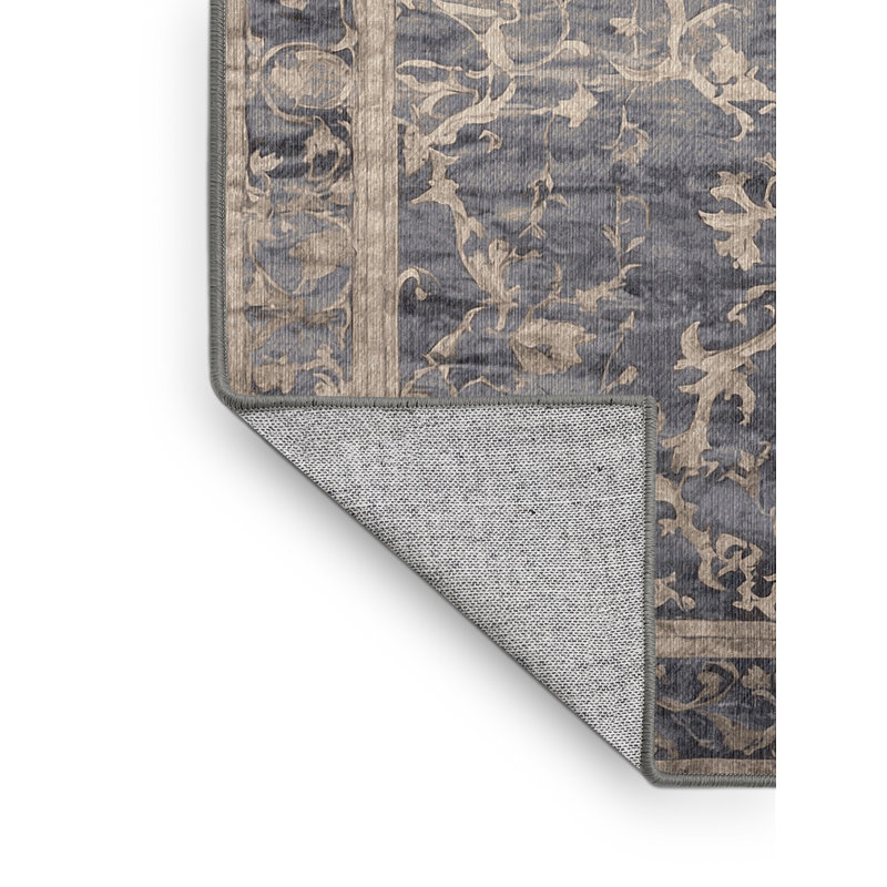 Tapis gris lavable à la machine, Rectangle 8 pi x 10 pi