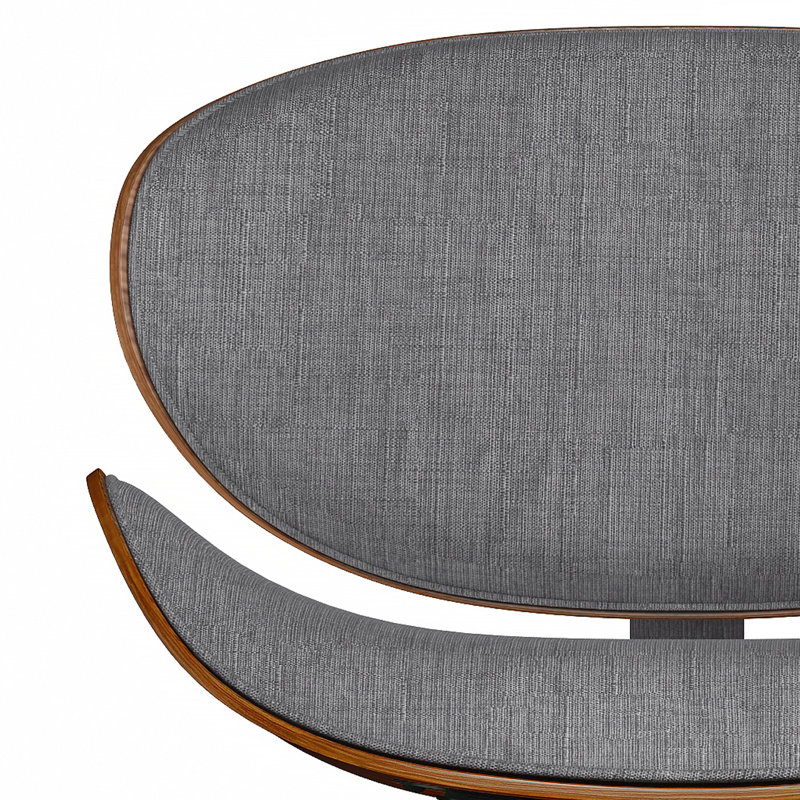 Gray Linen Upholstered Mid-Century Modern Side Chair