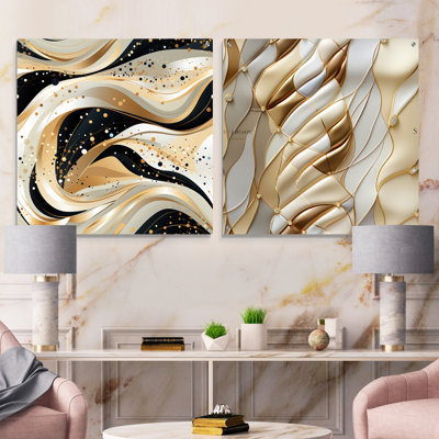 Kendricks - Ensemble de 2 peintures murales abstraites en acrylique