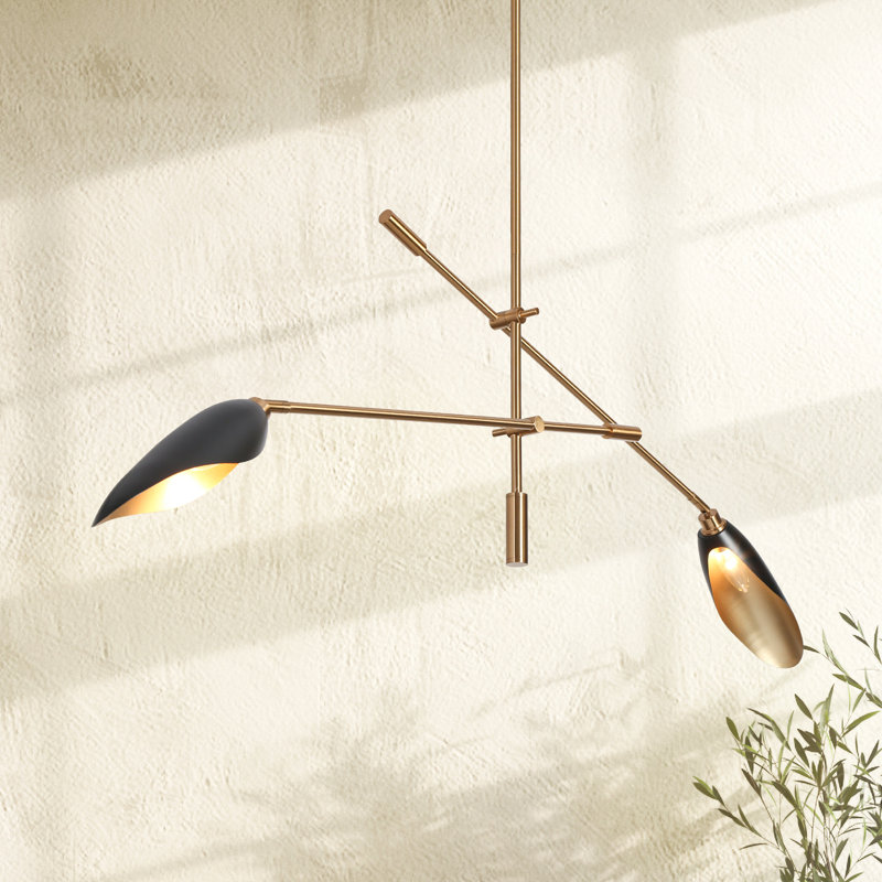 Lakendria 2-Light Dimmable Unique Modern Linear Chandelier