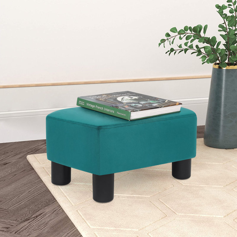 Repose-pieds rectangulaire moderne, Tissu sarcelle