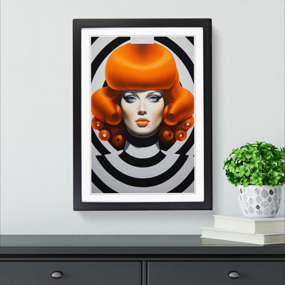 Woman With Curls Op No.2 - Single Picture Frame Print on Wood
