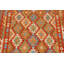 Tapis orange en laine réversible Kilim