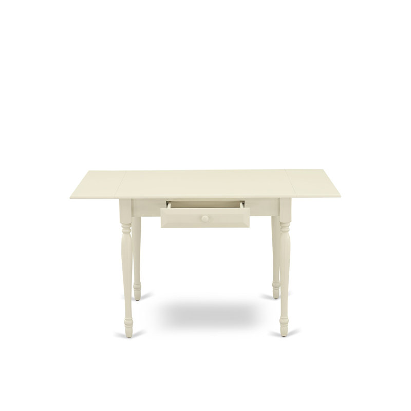 Ensemble de 5 pièces pour 4 pièces comprenant une table de salle à manger rectangulaire avec Dropleaf et 4 chaises de cuisine, lin blanc