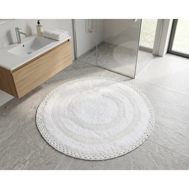 Adiraica 100% Cotton Bath Rug, White