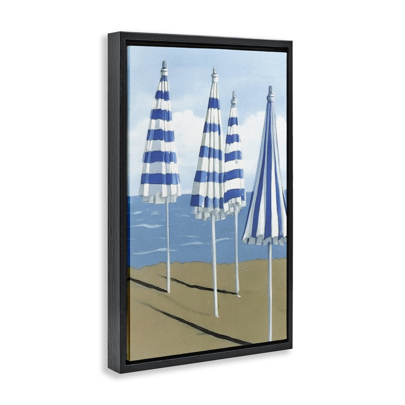 Cadre flottant Sicilian Summer Umbrellas, design par Norm Stelfox, Cadre flottant noir de jais, H 25 po x l 17 po