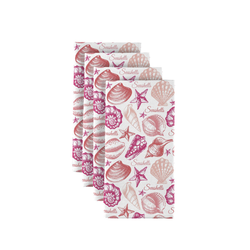 Polyester Nautical Square Napkin, Coral