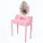 Pink Princess Vanity Desk Set with LED Light Mirror, 4 Drawers and Stool-801802205