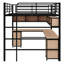 Lit mezzanine en métal avec bibliothèque et bureau-351302301