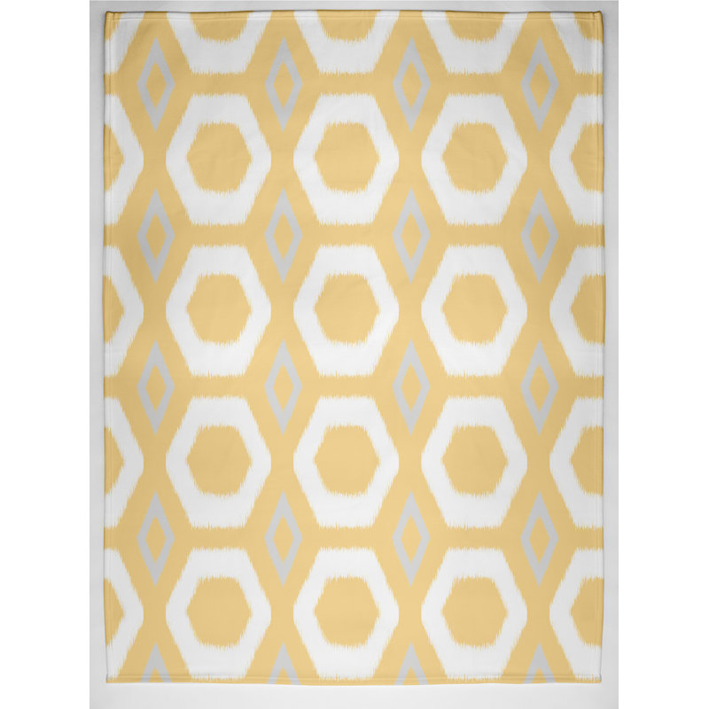 Fia Plain Weave / Muslin Throw Blanket, Yellow