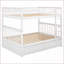 Bois de pin massif sur bois massif Lit superposé convertible en MDF avec tiroirs, aucun sommier nécessaire, blanc pour chambre d'amis-223910153-223910148