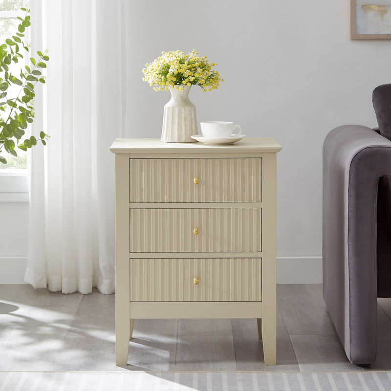 Olivarria 48cm W Bedside Table, Taupe