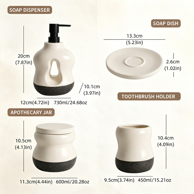 Ceramic Bathroom Accessory Set