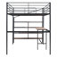 Full Size Metal Loft Bed With Desk And Lateral Storage Ladder, White-886716646