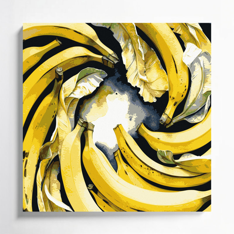 Fruit, banane brune, art mural sur toile, H 12 po x l 12 po