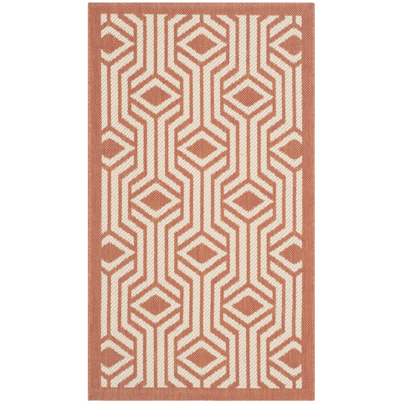 Soldado Looped Orange/Beige Indoor/Outdoor Rug, Rectangle 61 x 109 cm