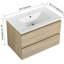 Meuble-lavabo en chêne 30 po avec lavabo en céramique et 2 tiroirs à fermeture en douceur - look moderne 2-637213123