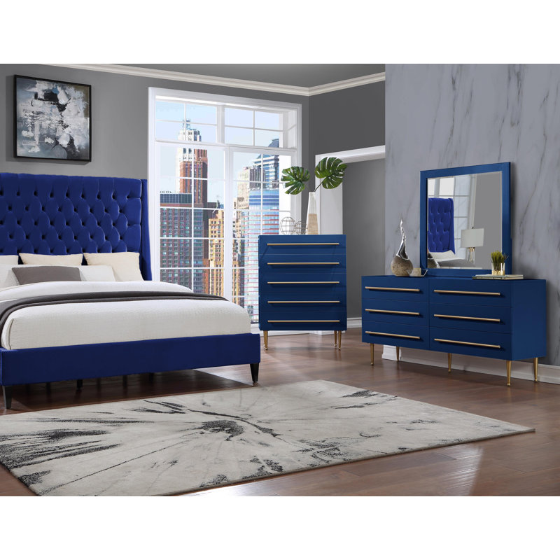 Miroir mural Kerre, Bleu marine