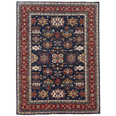 Davey Hand Knotted 9x12 Navy Rug