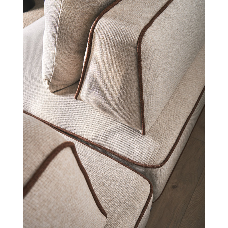 2 Seater Fabric Corner Sofa , Beige