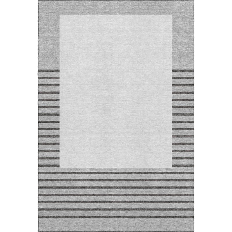 Premium Machine Washable Lyndhurst AMF995 Stripes Rug, Rectangle 2'6" x 3'10"