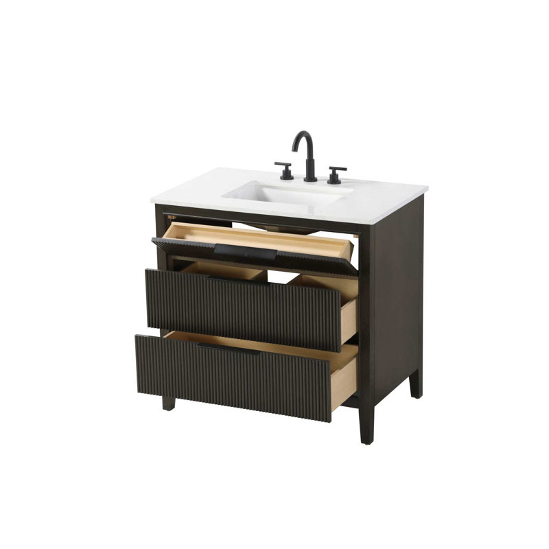 36 inch Single Bathroom Vanity in Chocolate Oak, Chocolate Oak, 36"