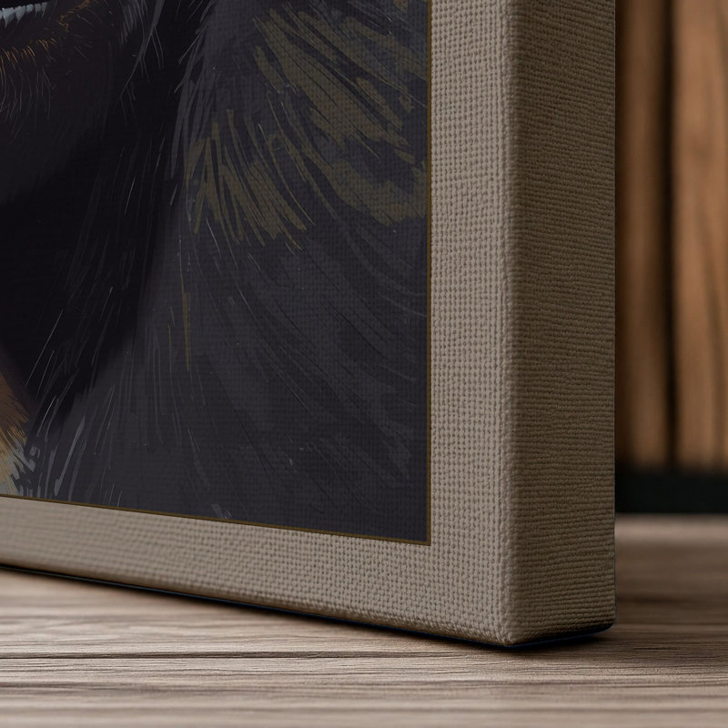Gorilla Contemplation Modern - Wrapped Canvas, 36x24 - 91.4 x 61.0 cm, Taupe Border
