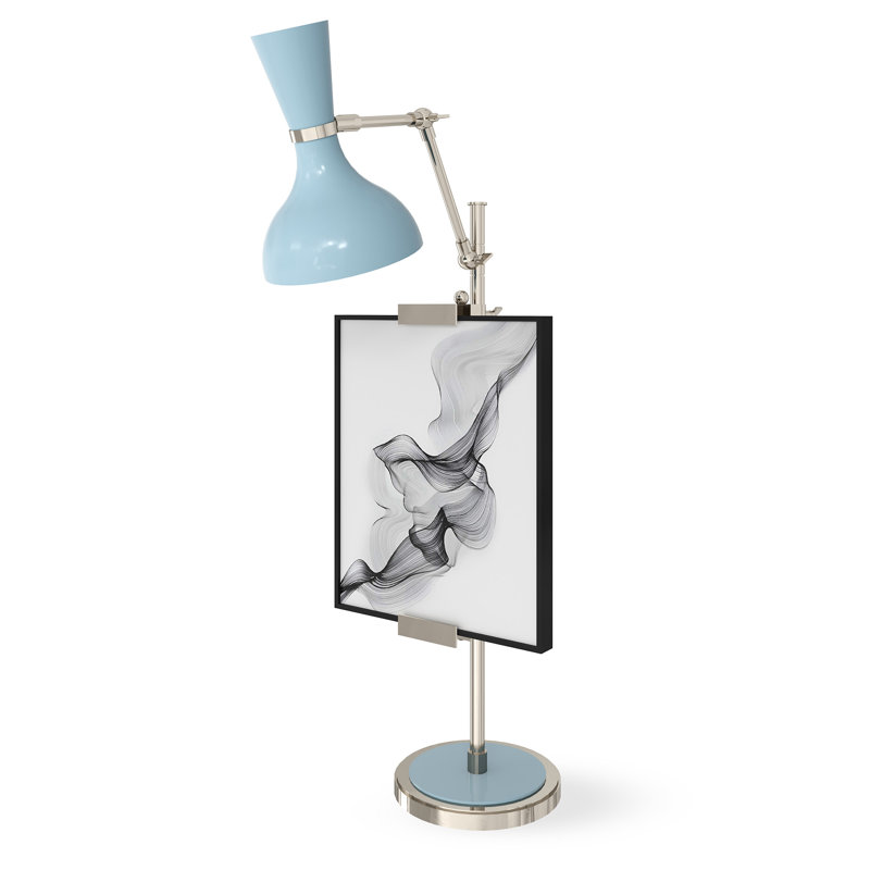 Clare Table Lamp, Baby Blue, Polished Nickel