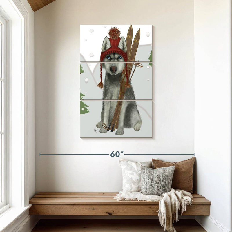 Brampt Husky Skiing, 45" H x 28" W