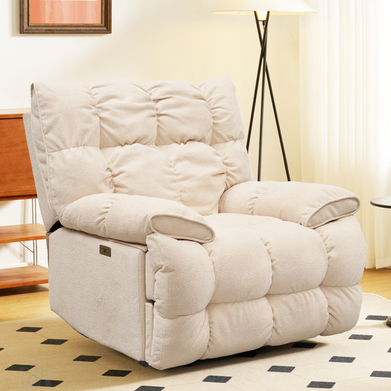 Sitjoy Classic Recliner S1-White Electric, Luxurious Glider Rocker With Cloud-Like Comfort And Multiple Recline Positions