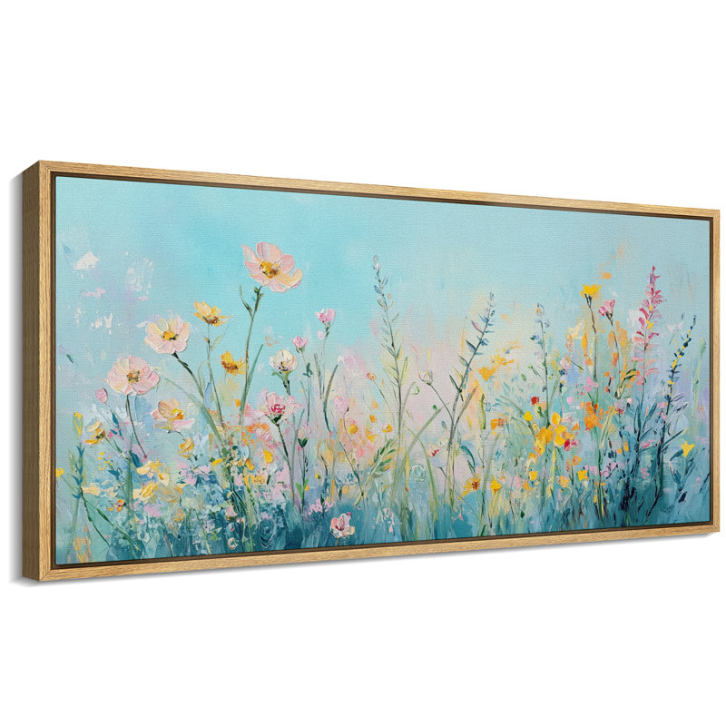 Art floral abstrait bleu sarcelle, images murales de salon, impression numérique sur toile, art numérique, H 30 po x l 60 po