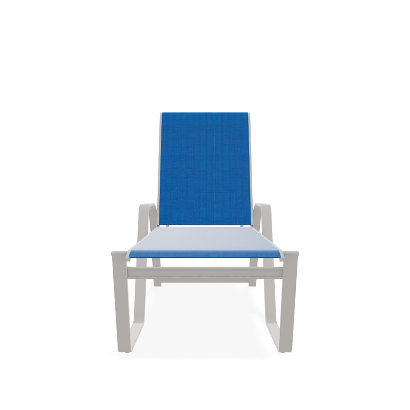 Chaise longue inclinable Holna, Neige texturée, Bleu pacifique 28D