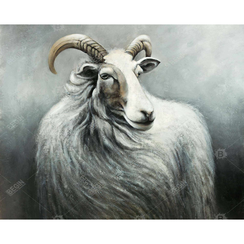 Cashmere Goat Print On Canvas