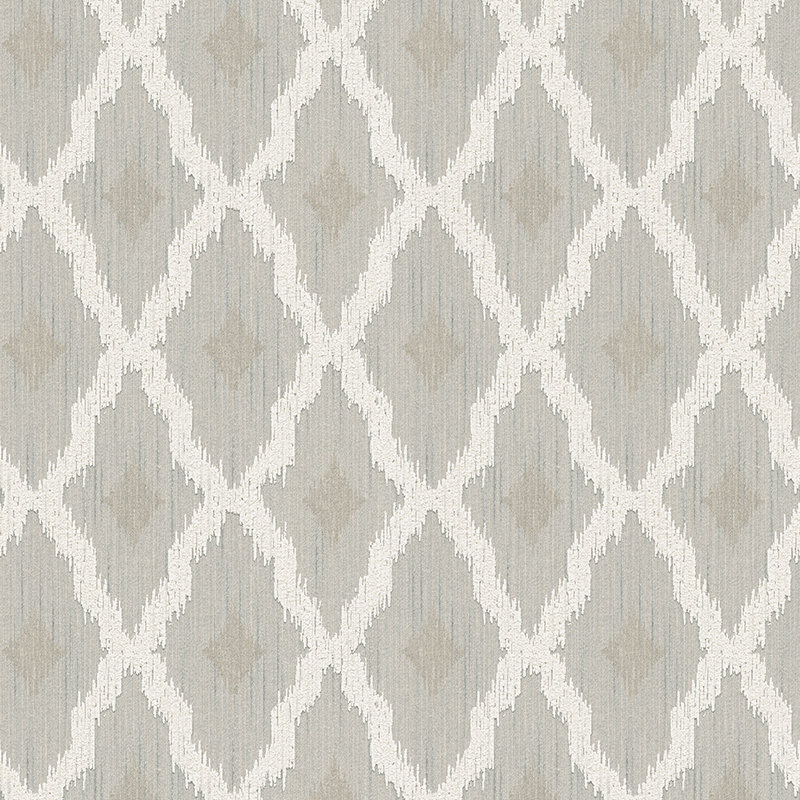 Tessuto 10.05m x 53cm Wallpaper, Grey and cream