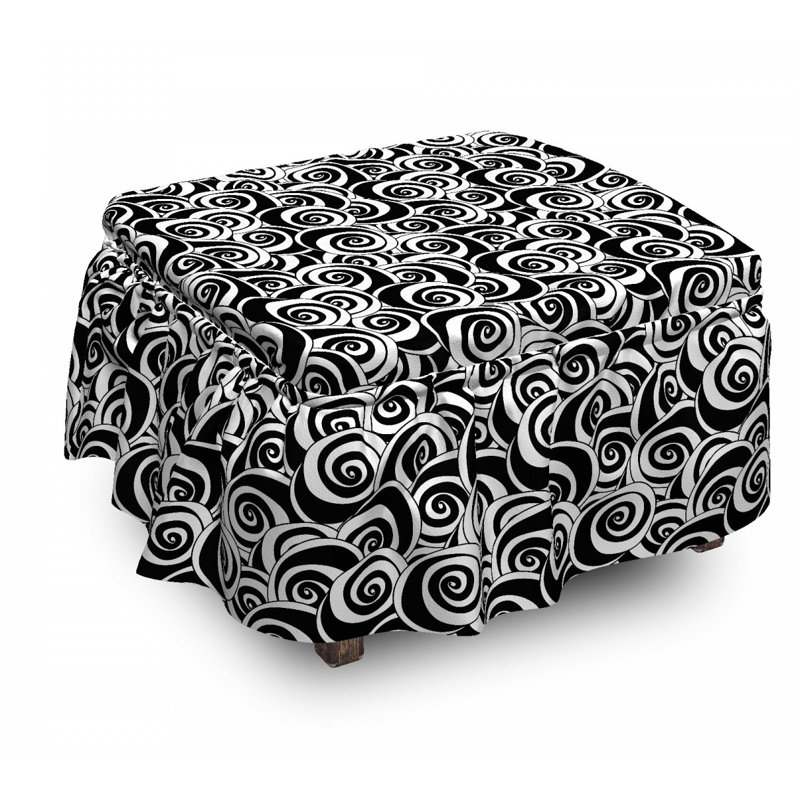 Housse pour repose-pieds tourbillon en tourbillon monochrome