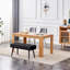 Wooden Dining Set with 2 Velvet Chairs and Bench-23486334-23486333-23486329
